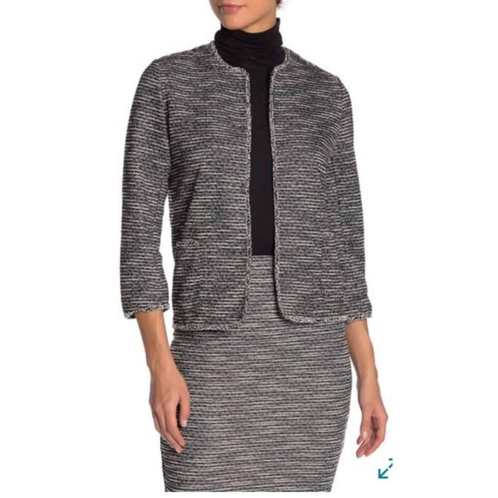 Max Studio Short Boucle Gray Tweed Jacket